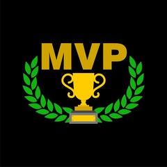 Most Valuable Player MVP Award icon isolated on black background