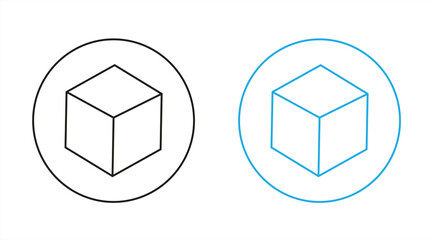striped icon cube icon. vector illustration