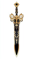 Elegant Sword with Intricate Gold and Black Ornamental Design