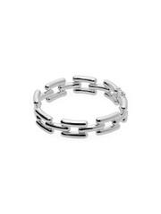 Silver chain link ring minimalist jewelry fashion accessory on white background
