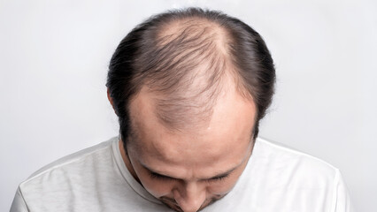 Obraz premium Hair loss in men. Hair loss. Hair problems