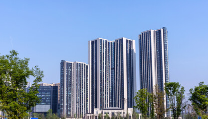 Obraz premium High-rise buildings in Tianfu New Area, Chengdu