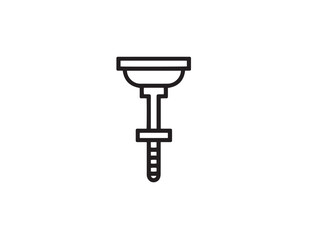 Classic Post Hole Digger Icon in Minimal Farm Tool Vector Illustration