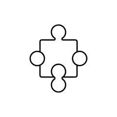 Obraz premium Single puzzle piece outline on white space on transparent background