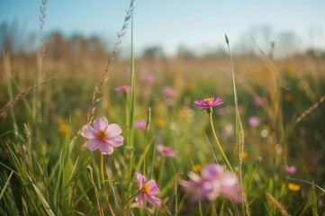 Wildflowers flourishing in a field