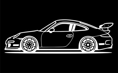 Fototapeta premium sports car illustration.easy to use ,Adult coloring page line art for book and drawing.