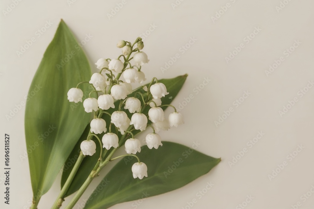 Canvas Prints cluster of lilies of the valley with blank text area