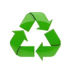 Obraz premium Green recycling symbol isolated on white background