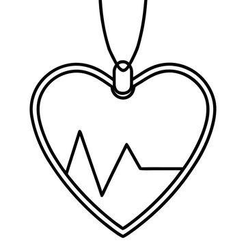 Heartbeat Charm line art vector