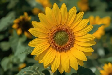 Obraz premium Close-up of a vibrant yellow sunflower