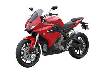 Obraz premium Red Modern Sportbike Motorcycle Studio Shot isolated on transparent background