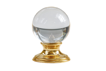 Clear glass sphere knob with gold base