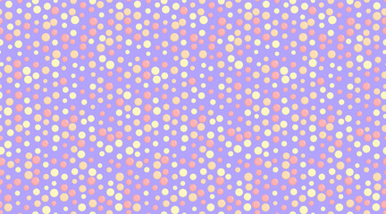 Delightful pastel dots scattered on a soft purple background.  A cheerful, playful pattern perfect for branding, websites, textiles, or packaging.