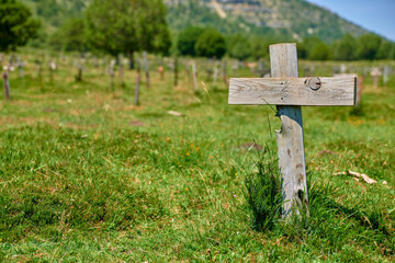 Tombs in Sad Hill Cemetery