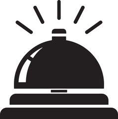 Obraz premium Black and White Hotel Reception Bell Icon Illustration Symbol for Service Needs