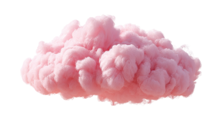 Fluffy pink cloud, resembling cotton candy