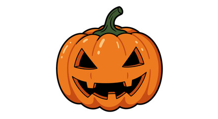 Fototapeta premium Halloween pumpkin jack o lantern carved face spooky season autumn holiday celebration decoration on transparent background