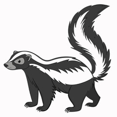 Cartoon skunk with black and white fur