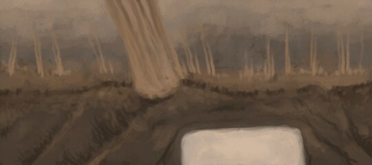 Abstract image for printing. Picture for modern interiors. The picture is painted by hand on a tablet. © neurostructure