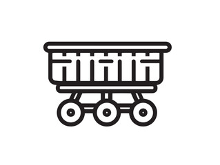 Modern Seed Drill Box Icon in Sleek Minimal Farming Vector Illustration