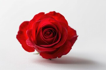 Fototapeta premium Close-up of a red rose against a white background