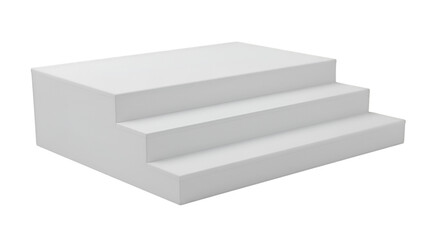 White Three-Step Riser or Stage on Black Background