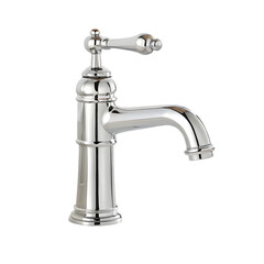 Chrome Basin Mixer Tap: Elegant Bathroom Fixture on transparent background