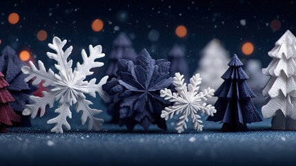 Snowflake border christmas new year greeting vector mobile ecommerce homepage hero banner background