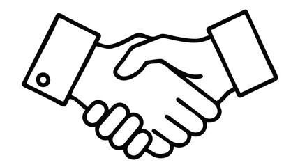 Business handshake simple black and white vector icon
