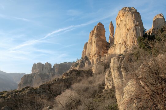 Rock formations in a mountainous area of northern Spain