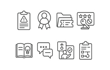Business and marketing icon set. professional, management icons line collection