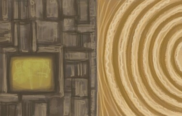 Abstract image for printing. Picture for modern interiors. The picture is painted by hand on a tablet. © neurostructure