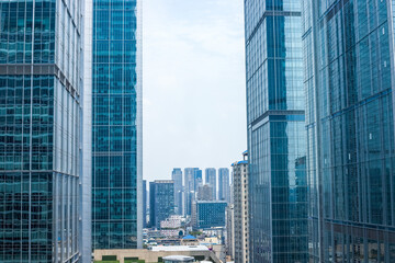 Naklejka premium The architectural landscape in the city center of Chengdu, Sichuan Province, China
