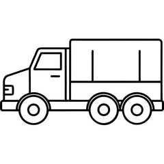 Pickup Truck Icon line art vector