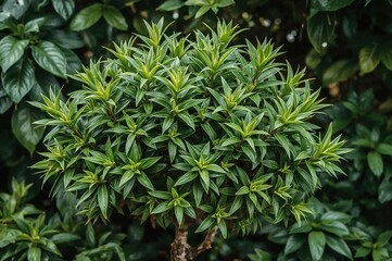 Garden-grown Justicia Gangetica plant, traditional Thai medicinal herb