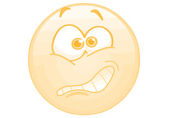 Obraz premium A cartoon egg with a worried and confused facial expression isolated on transparent background