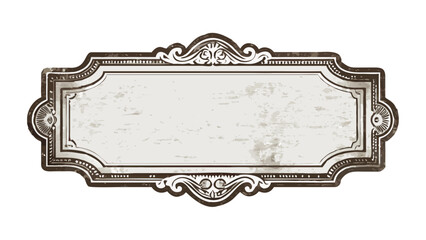 Ornate vintage label with decorative flourishes and a blank center area for custom text or design