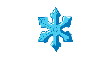 Blue snowflake winter ice crystal frost design decoration cold season holiday christmas graphic element on transparent background