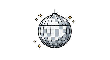 Fototapeta premium Disco ball party lights celebration sparkle shiny mirror ball dance floor retro vintage clubbing event on transparent background