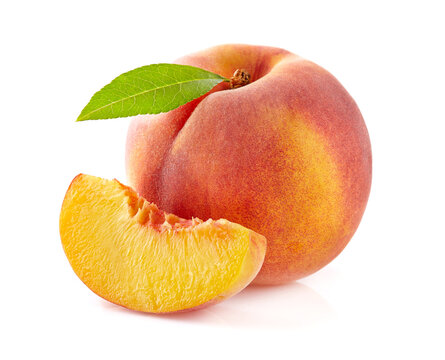 Beauty peach with leaf