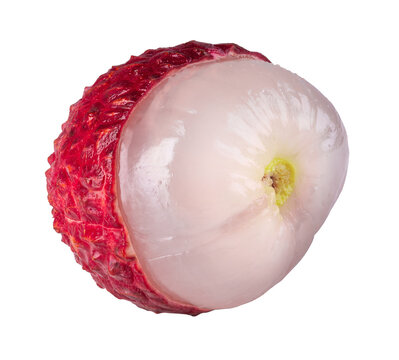 Fresh lychee or litchi is tropical fruit isolated on white background.