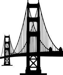 Bridge icon. Black silhouette. Front side view. Vector simple flat graphic illustration. Isolated object on a white background.