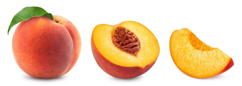 peach isolated on white background