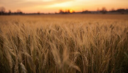 Obraz premium Golden barley field ready for harvest in a sunny summer meadow