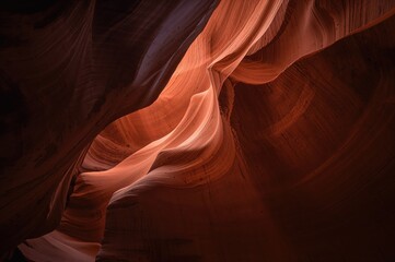 Obraz premium Exploring stunning sandstone formations in a famous slot canyon. Honoring indigenous cultures and acknowledging their historical struggles caused by European colonizers.