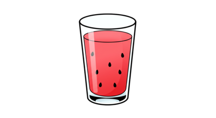 Fresh watermelon juice beverage in glass summer drink refreshment healthy fruit juicy sweet delicious tasty on transparent background