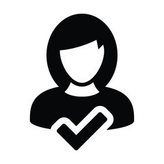 Verified Badge Icon - Solid Black Glyph for Admin & Account Verification in Glyph Style Illustration