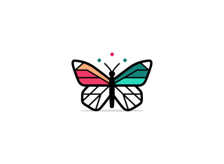 Colorful geometric butterfly design