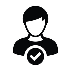 User Shield Icon - Solid Black Glyph for Admin & Account Verification in Glyph Style Illustration