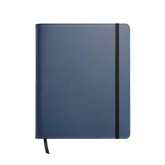 Professional Blue Leather Planner Isolated on Transparent - Minimalist Office Supplies, Productivity, Business Agenda, Corporate Stationery